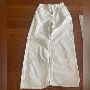Wide leg white pants